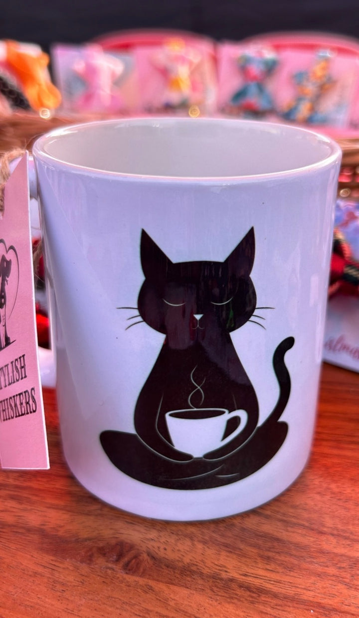 Namaste Meow Ceramic Coffee Mug