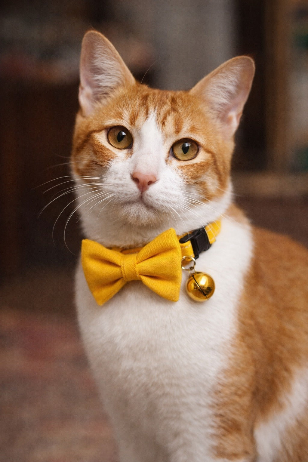 Yellow-Mews Handmade Cat collar with Bow